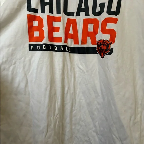 Fanatics Chicago Bears White & Orange Long Sleeve Shirt, Size 2XL